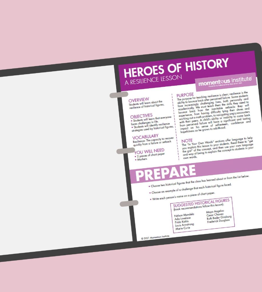 Heroes Of History: A Free Resilience Lesson Plan